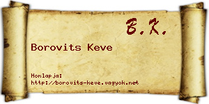 Borovits Keve névjegykártya